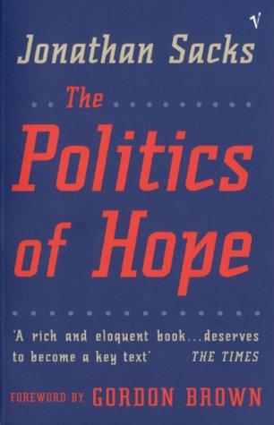The Politics of Hope by Jonathan Sacks book cover