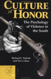 Culture of honor by Richard E. Nisbett book cover
