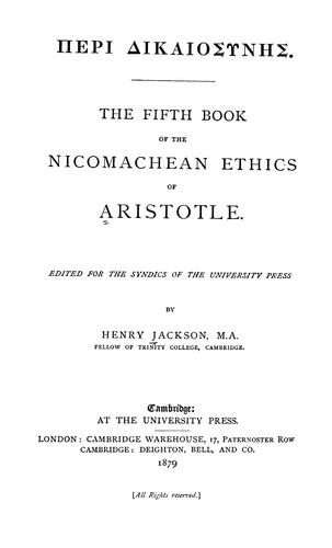 The Nicomachean Ethics by Aristotle book cover