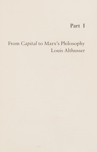 Reading Capital by Louis Althusser book cover