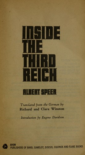 Inside the Third Reich by Albert Speer book cover