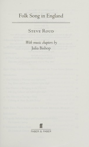 Folk Song in England by Steve Roud book cover