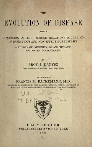 The Evolution of Disease by Jan Danysz book cover