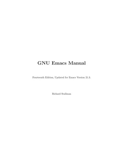 GNU Emacs Manual by Richard Stallman book cover