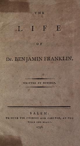 The Autobiography of Benjamin Franklin by Benjamin Franklin book cover