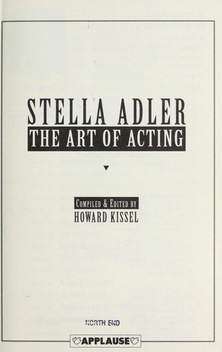 The Art of Acting by Stella Adler book cover
