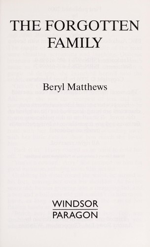 The Forgotten Family by Beryl Matthews book cover