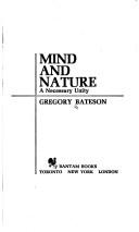 Mind and Nature: A Necessary Unity by Gregory Bateson book cover