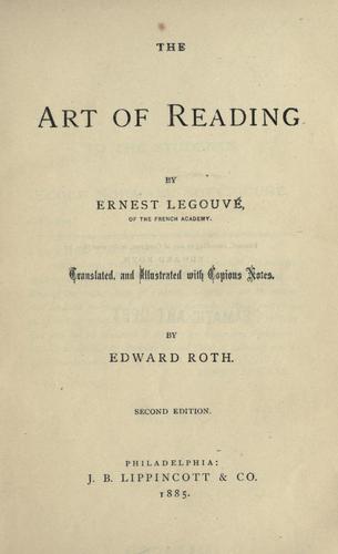 The Art of Reading by Ernest Legouvé book cover