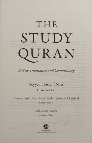 The Study Quran: A New Translation and Commentary by Seyyed Hossein Nasr book cover