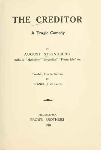 The Creditors by August Strindberg book cover
