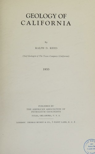 Geology of California by Ralph D. Reed book cover