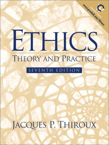 Ethics: An Essay on the Understanding of Evil by Jacques P. Thiroux book cover