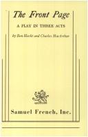 The Front Page by Ben Hecht and Charles MacArthur book cover