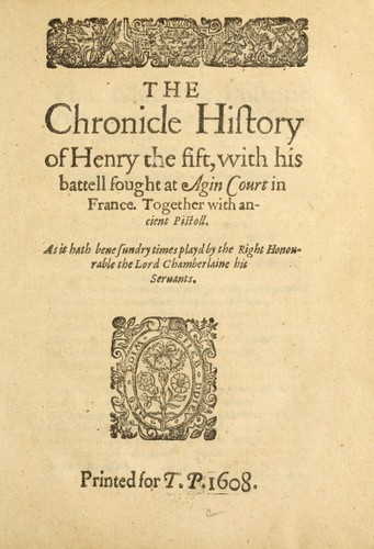 Henry V by William Shakespeare book cover