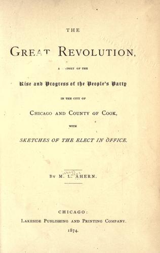 The Great Revolution: 1789-1799 by M. L. Ahern book cover