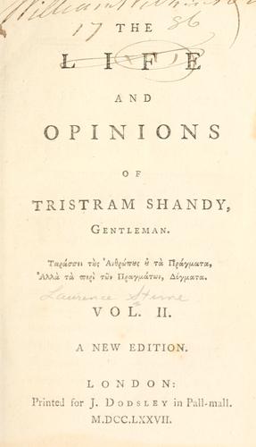 Tristram Shandy by Laurence Sterne book cover