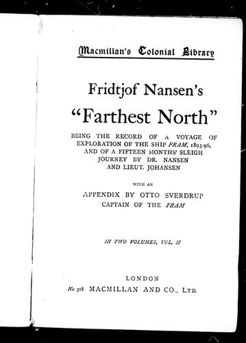 Farthest North by Fridtjof Nansen book cover