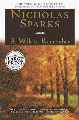 A Walk to Remember by Nicholas Sparks book cover
