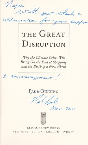 The Great Disruption: How the Climate Crisis Will Transform the Global Economy by Paul Gilding book cover