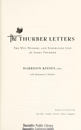The Thurber Letters by James Thurber book cover