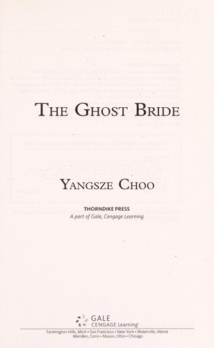 The Ghost Bride by Yangsze Choo book cover