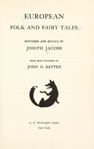 European Folk and Fairy Tales by Joseph Jacobs book cover
