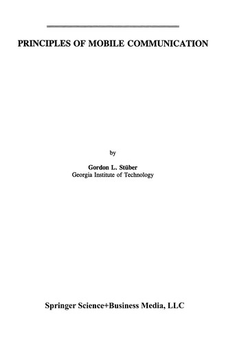 Principles of Mobile Communication by Gordon L. Stüber book cover