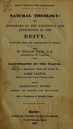 Natural Theology by William Paley book cover