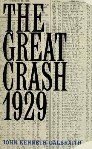 The Great Crash 1929 by John Kenneth Galbraith book cover