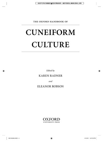 The Oxford Handbook of Cuneiform Culture by Karen Radner and Eleanor Robson book cover