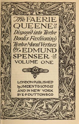 The Faerie Queene by Edmund Spenser book cover