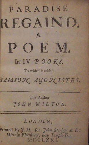 Paradise Regained by John Milton book cover