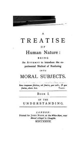 A Treatise of Human Nature by David Hume book cover