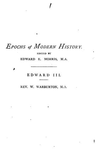 Edward III by William Parsons Warburton book cover