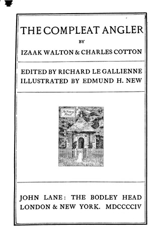 The Compleat Angler by Izaak Walton book cover