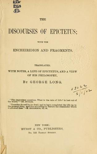 The Discourses of Epictetus by Epictetus book cover